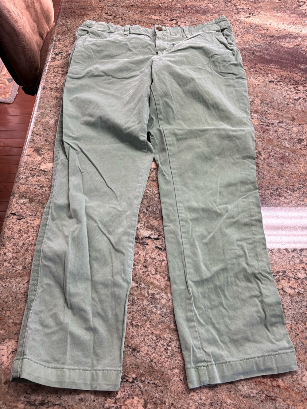 GAP Women's Girlfriend Sage Green Chino Pants with Side Ribbon Accent Size 10